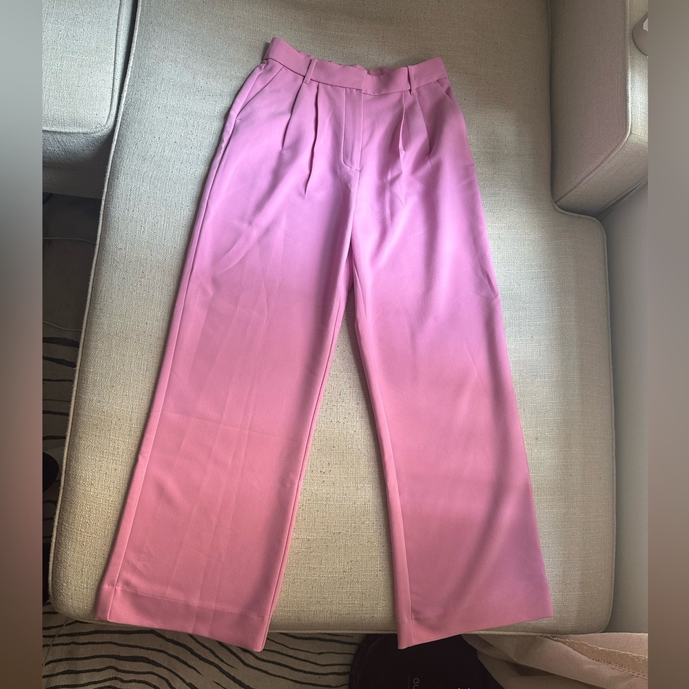 Abercrombie & Fitch Pink Sloane Tailored Wide Leg Pants - Great condition Size 8